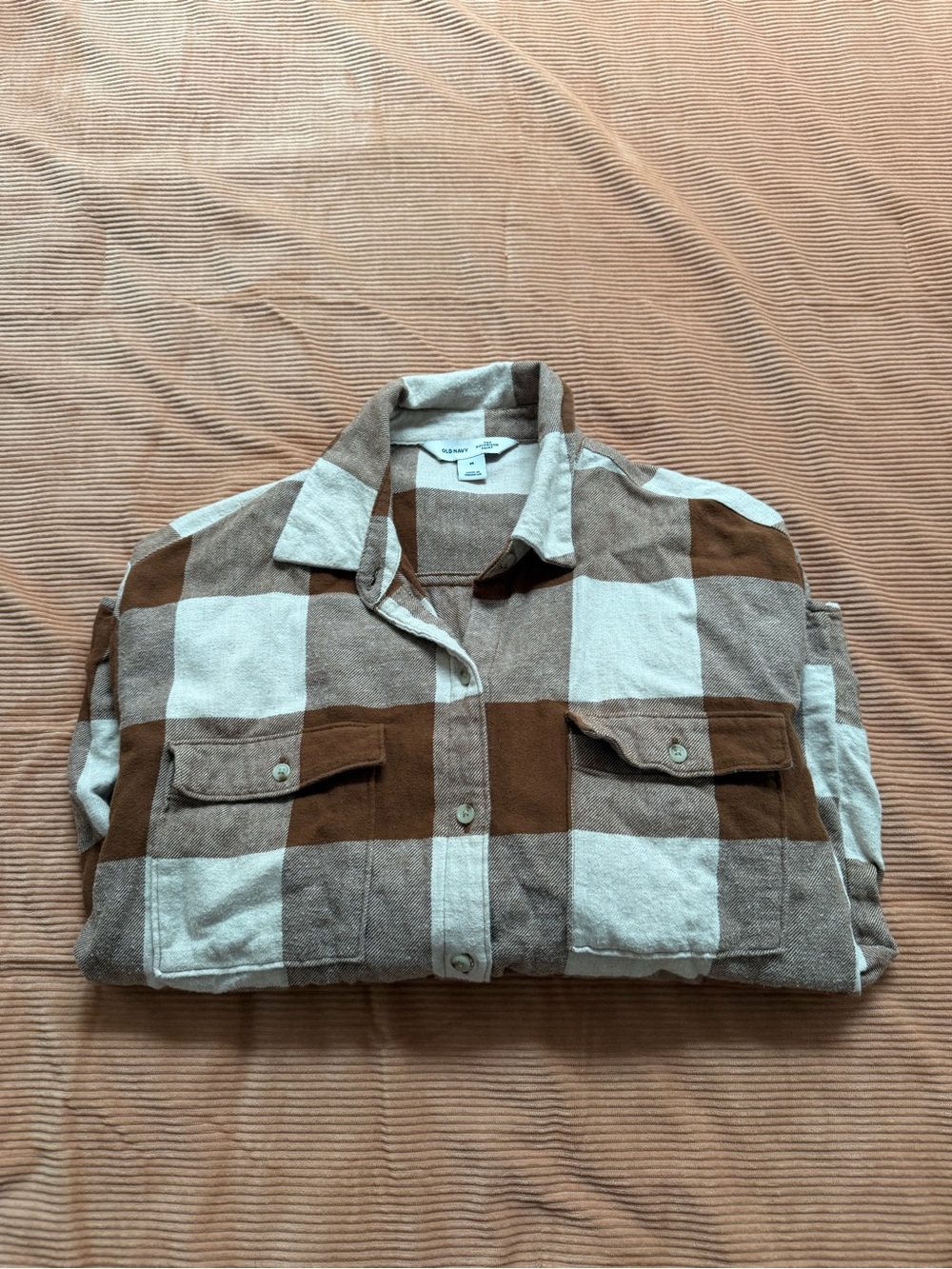 Old Navy women’s Brown & Cream Plaid Button-Up Jacket